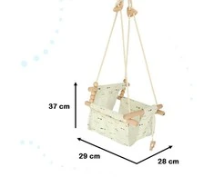 Vienvietės medinės sūpynės 28 cm, baltos