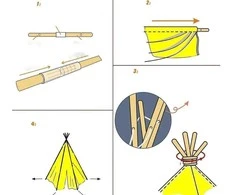 Žaidimų palapinė tipis WIGWAM Geltonas