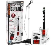 Lean Toys Elektrinės gitaros rinkinys su mikrofonu vaikams