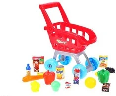 Žaislinis pirkinių vežimėlis su pirkiniais "SuperMarket"