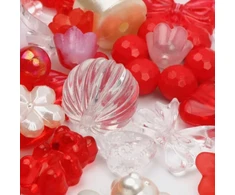 Dekoratyviniai karoliukiai RainBow® 10 vnt., raudoni