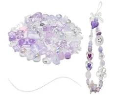 Dekoratyvinių karoliukų rinkinys papuošalų gamybai RainBow® 20 vnt., spalva violetinė