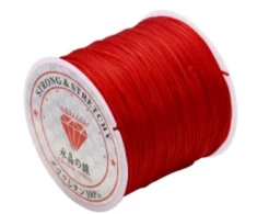 Elastingieij siūlai Nr. 70 karoliukų vėrimui RainBow® VERA V70 60 m, spalva raudona