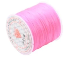 Elastingieij siūlai Nr. 70 karoliukų vėrimui RainBow® VERA V70 60 m, spalva šviesiai rožinė