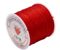 Elastingieij siūlai Nr. 70 karoliukų vėrimui RainBow® VERA V70 60 m, spalva raudona
