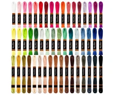 Medvilninių siuvinėjimo siūlų Muline RainBow® 50 įvairių spalvų po 8 m rinkinys
