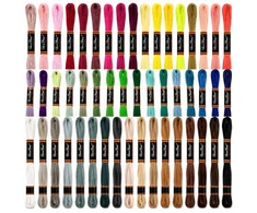 Medvilninių siuvinėjimo siūlų Muline RainBow® 50 įvairių spalvų po 8 m rinkinys