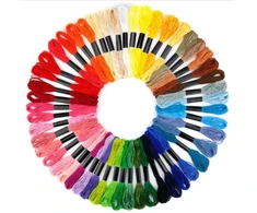 Medvilninių siuvinėjimo siūlų Muline RainBow® 50 įvairių spalvų po 8 m rinkinys