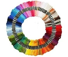 Medvilninių siuvinėjimo siūlų Muline RainBow® 100 įvairių spalvų po 8 m rinkinys