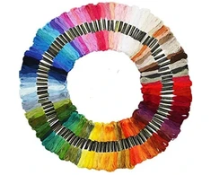 Medvilninių siuvinėjimo siūlų Muline RainBow® 100 įvairių spalvų po 8 m rinkinys