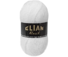 Mezgimo siūlai Elian Klasik 50 g, spalva 208 balta