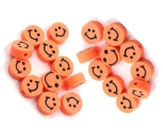 RAINBOW Akriliniai karoliukai Emoji Smiley 10x6 mm 20 vnt., spalva oranžinė