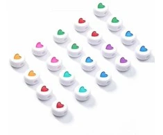 RAINBOW Akriliniai karoliukai Širdelė 7x4 mm 20 vnt., įvairių spalvų