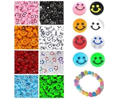 RAINBOW Akrilinių karoliukų Emoji Smiley rinkinys apyrankių gamybai 160 vnt.