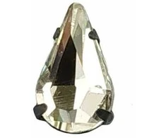 RAINBOW Akrilo akutė su prisiuvamu intarpu 6x10 mm, spalva balta