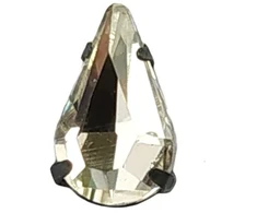 RAINBOW Akrilo akutė su prisiuvamu intarpu 6x10 mm, spalva balta