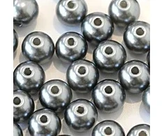 RAINBOW Apvalūs metalizuoti blizgūs karoliukai 4 mm, 14 vnt., spalva sidabro