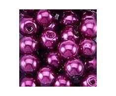 RAINBOW Apvalūs perlo imitacijos karoliukai 6 mm, 10 vnt., spalva violetinė
