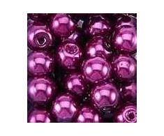 RAINBOW Apvalūs perlo imitacijos karoliukai 6 mm, 10 vnt., spalva violetinė