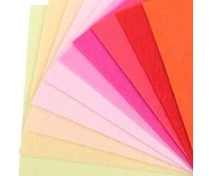RAINBOW Dekoratyvinio veltinio rinkinys 2 mm, 20х20 cm, 10 vnt., Įvairios spalvos