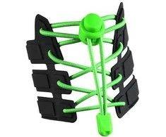 RAINBOW Elastiniai apvalūs batraiščiai 3 mm 100 cm su fiksatoriais ir antgaliais, spalva ryškiai žalia