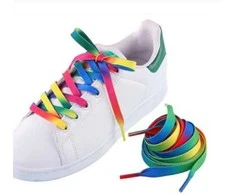 RAINBOW Įvairiaspalviai plokšti batraiščiai 8 mm 120 cm, spalva 1