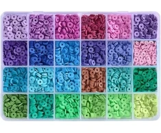 RAINBOW Plokščių karoliukų rinkinys apyrankių gamybai 2400 vnt.