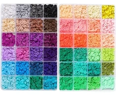 RAINBOW Plokščių karoliukų rinkinys apyrankių gamybai 4800 vnt.