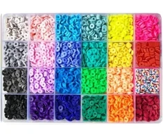 RAINBOW Plokščių karoliukų rinkinys apyrankių gamybai 2400 vnt.