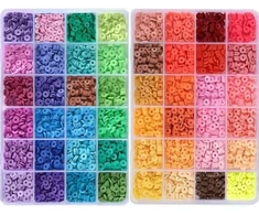 RAINBOW Plokščių karoliukų rinkinys apyrankių gamybai 4800 vnt.