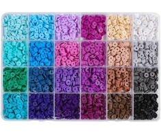 RAINBOW Plokščių karoliukų rinkinys apyrankių gamybai 2400 vnt.