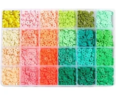 RAINBOW Plokščių karoliukų rinkinys apyrankių gamybai 2400 vnt.