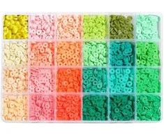 RAINBOW Plokščių karoliukų rinkinys apyrankių gamybai 2400 vnt.