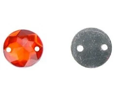 RAINBOW Prisiuvama akrilo akutė 10 mm, spalva raudona
