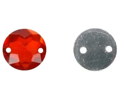 RAINBOW Prisiuvama akrilo akutė 10 mm, spalva tamsiai raudona