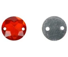 RAINBOW Prisiuvama akrilo akutė 10 mm, spalva tamsiai raudona
