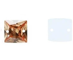 RAINBOW Prisiuvama akrilo akutė 10x10 mm, spalva oranžinė
