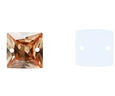 RAINBOW Prisiuvama akrilo akutė 10x10 mm, spalva oranžinė