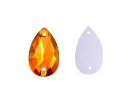 RAINBOW Prisiuvama akrilo akutė 12x19 mm, spalva oranžinė