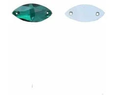 RAINBOW Prisiuvama akrilo akutė 5x10 mm, spalva žalia