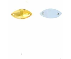 RAINBOW Prisiuvama akrilo akutė 5x10 mm, spalva geltona