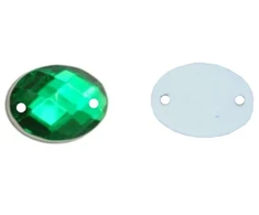 RAINBOW Prisiuvama akrilo akutė 7x10 mm, spalva žalia