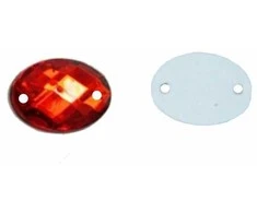 RAINBOW Prisiuvama akrilo akutė 7x10 mm, spalva tamsiai raudona