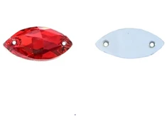 RAINBOW Prisiuvama akrilo akutė 7x15 mm, spalva raudona