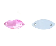 RAINBOW Prisiuvama akrilo akutė 7x15 mm, spalva šviesiai rožinė