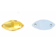 RAINBOW Prisiuvama akrilo akutė 7x15 mm, spalva geltona