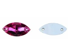 RAINBOW Prisiuvama akrilo akutė 7x15 mm, spalva tamsiai rožinė