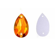RAINBOW Prisiuvama akrilo akutė 8x13 mm, spalva oranžinė