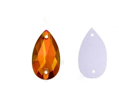 RAINBOW Prisiuvama akrilo akutė 8x13 mm, spalva ruda
