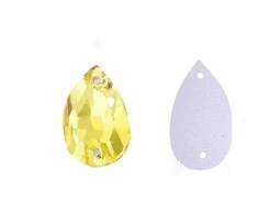 RAINBOW Prisiuvama akrilo akutė 8x13 mm, spalva geltona